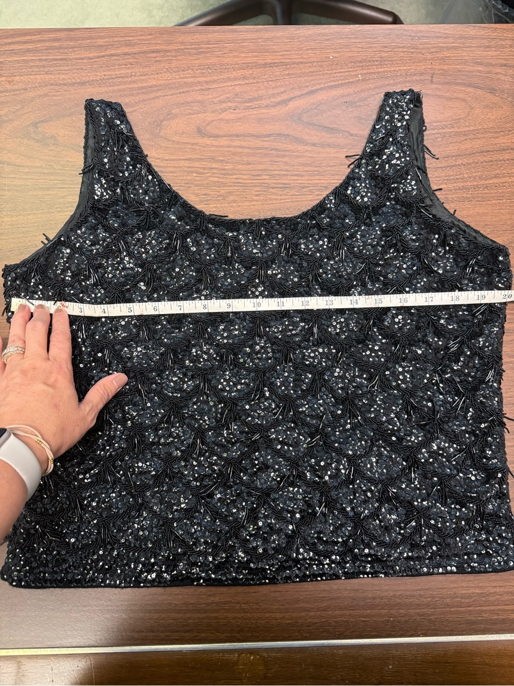 Vintage 60s/70s Black Hand-Beaded Tank Top - Women - Picture 8 of 13